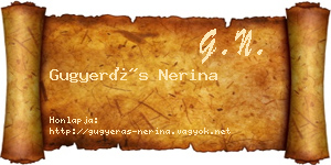Gugyerás Nerina névjegykártya